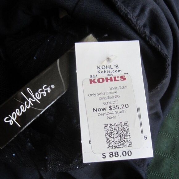 NWT SPEECHLESS Girls Dress Size 1 Navy Fully Lined Glitter Holiday HOCO Prom - Picture 8 of 10